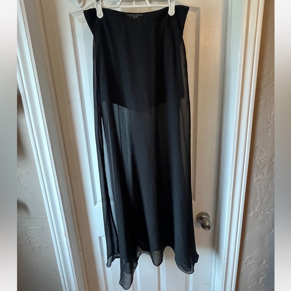 Forever 21 Black Sheer Maxi Skirt with Overlay